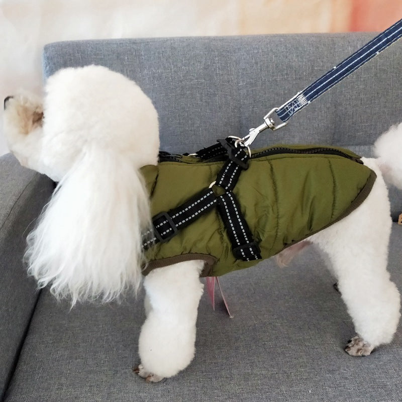 Giubbotto Invernale Impermeabile per Cani con Pettorina Integrata – Caldo, Antipioggia, Regolabile