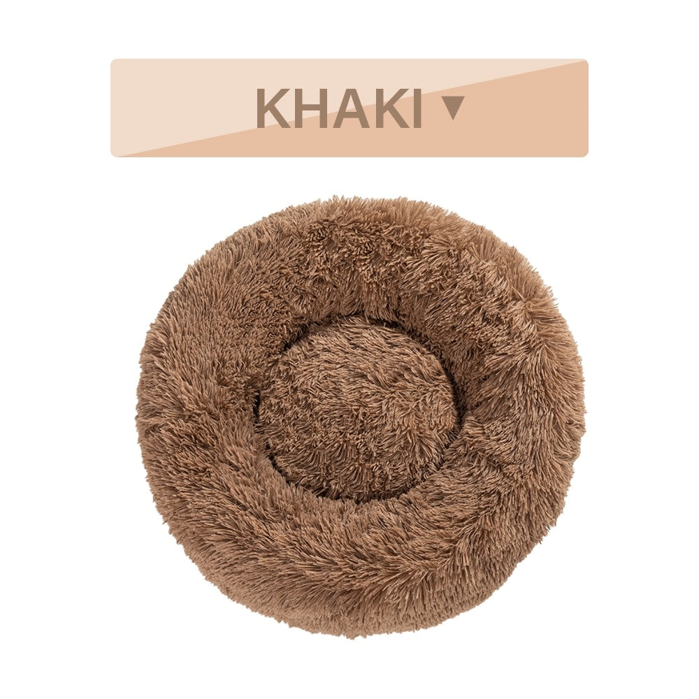 Cuccia Donut Antistress per Cani e Gatti – Ultra Morbida, Lavabile, in Peluche Lungo