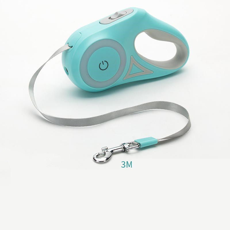 Guinzaglio Retrattile con Luce LED – Con Collare Abbinato per Cani e Gatti