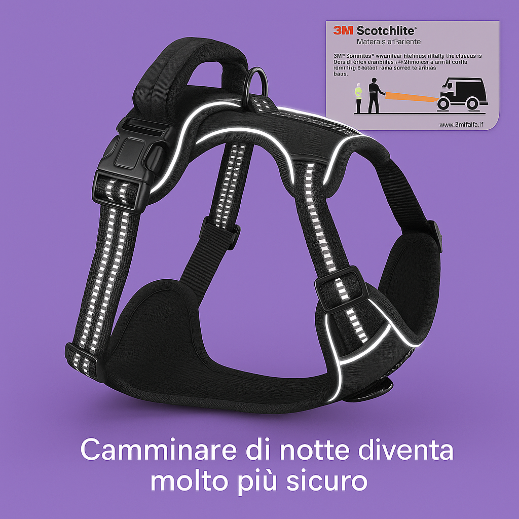 Coccole Pets - Pettorina Antitrazione Riflettente per Cani