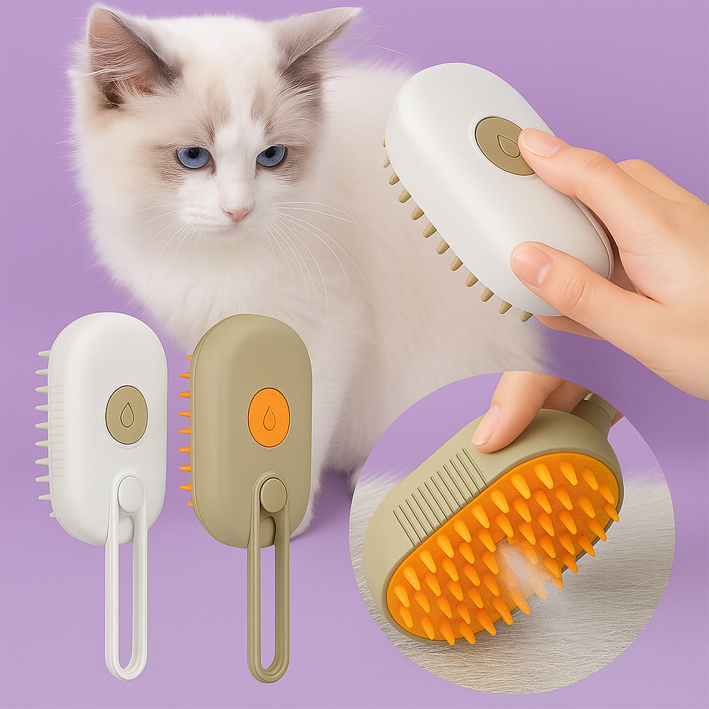 Coccole Pets - Spazzola Elettrica 3 in 1 per Cani e Gatti con Vapore