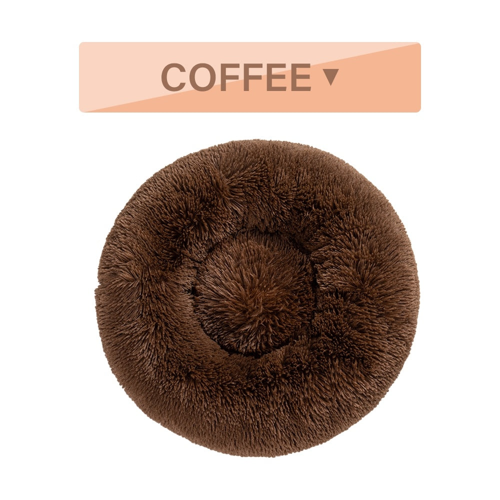 Cuccia Donut Antistress per Cani e Gatti – Ultra Morbida, Lavabile, in Peluche Lungo