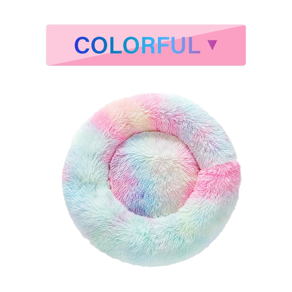 Cuccia Donut Antistress per Cani e Gatti – Ultra Morbida, Lavabile, in Peluche Lungo