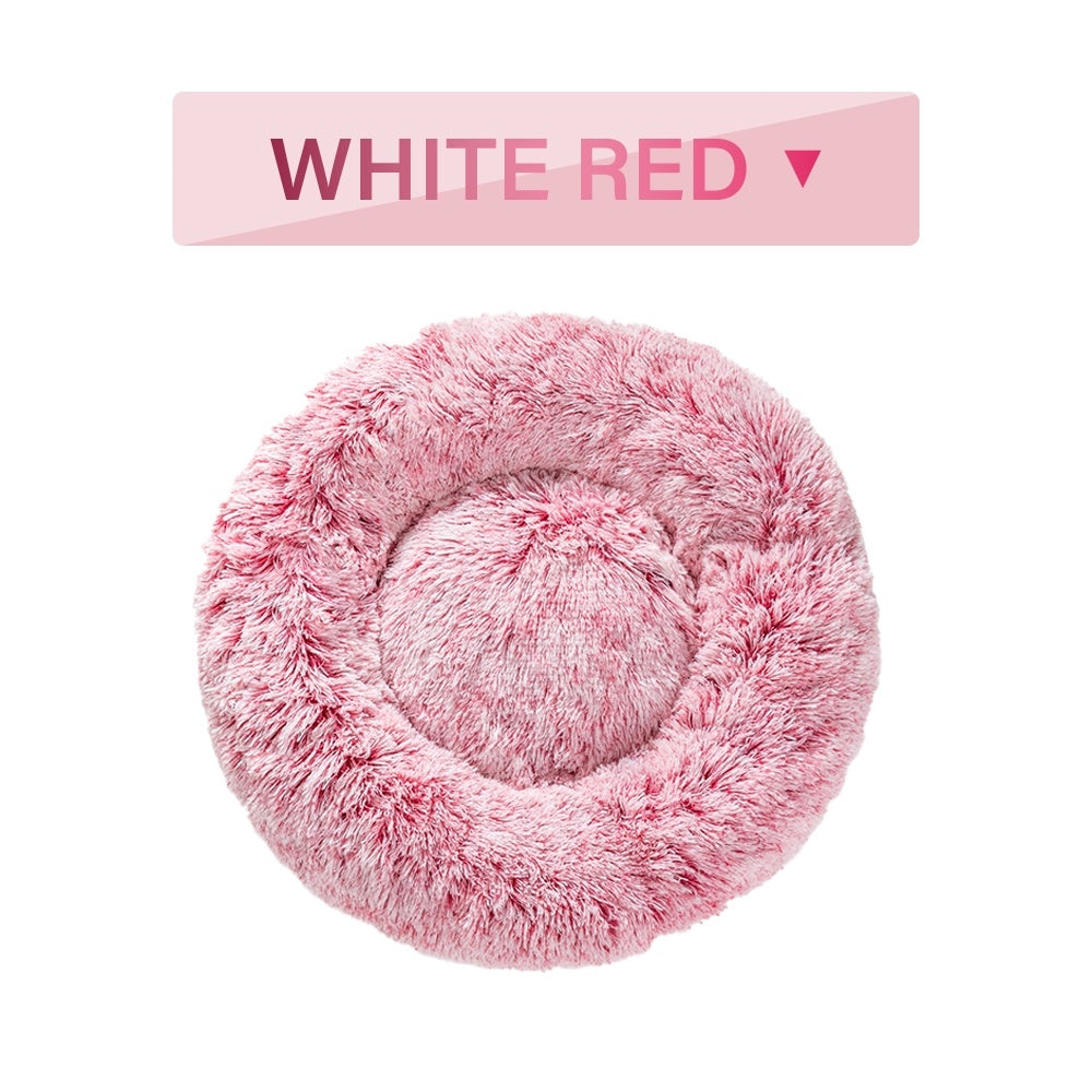 Cuccia Donut Antistress per Cani e Gatti – Ultra Morbida, Lavabile, in Peluche Lungo