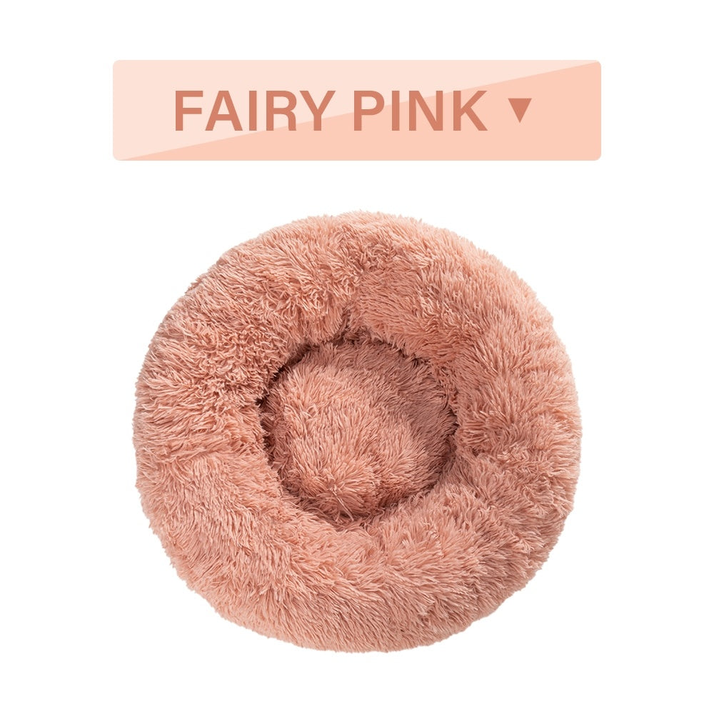 Cuccia Donut Antistress per Cani e Gatti – Ultra Morbida, Lavabile, in Peluche Lungo